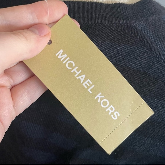 Michael Michael Kors Navy and Black Striped Dress- Size Medium- NWT - Picture 6 of 8